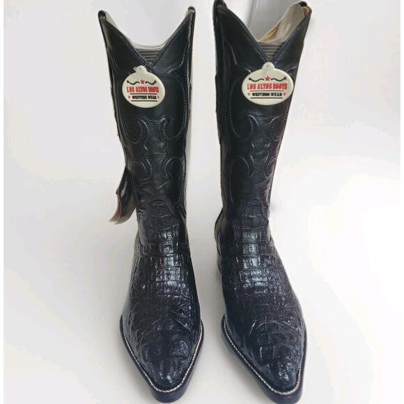 LOS ALTOS BLACK GENUINE CROCODILE CAIMAN TAIL J-TOE WESTERN BOOT 7EE 900205 main image 8